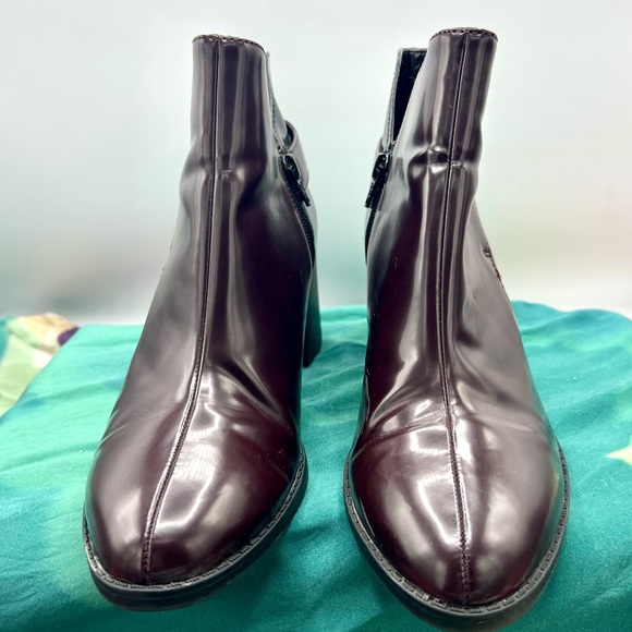 Zara Maroon/Black ankle boots - Picture 2 of 9